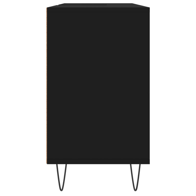 Badkamerkast 80x33x60 cm bewerkt hout zwart MeubelReus