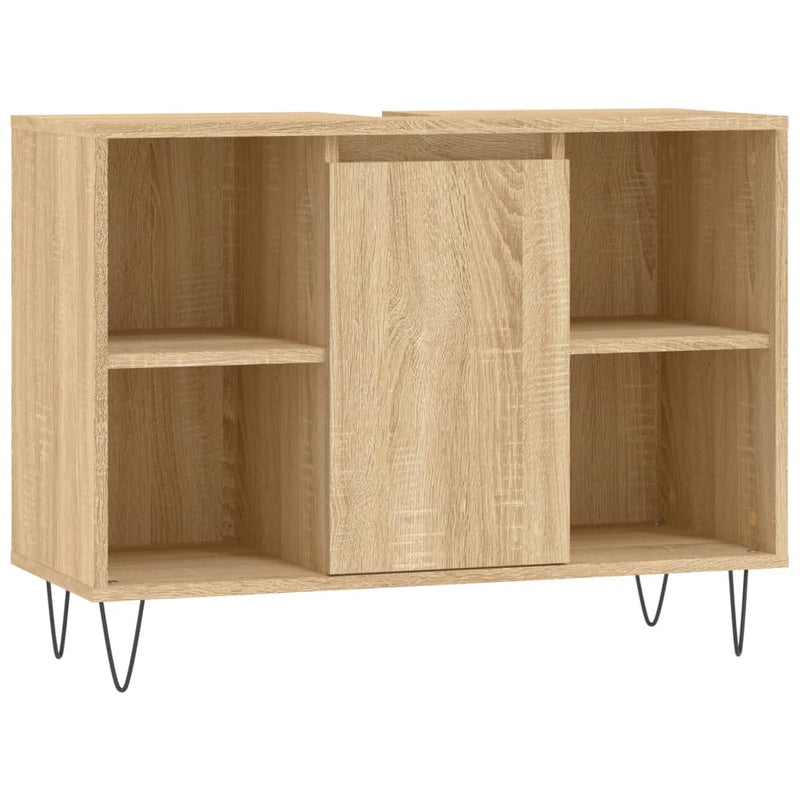 Badkamerkast 80x33x60 cm bewerkt hout sonoma eikenkleurig MeubelReus