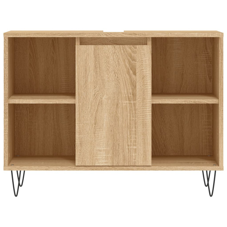 Badkamerkast 80x33x60 cm bewerkt hout sonoma eikenkleurig MeubelReus