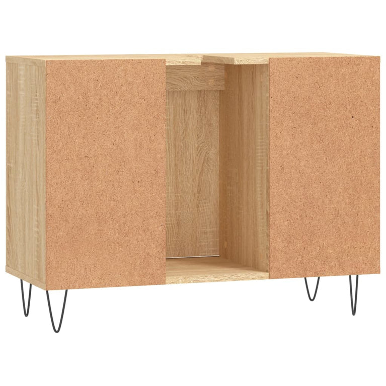 Badkamerkast 80x33x60 cm bewerkt hout sonoma eikenkleurig MeubelReus