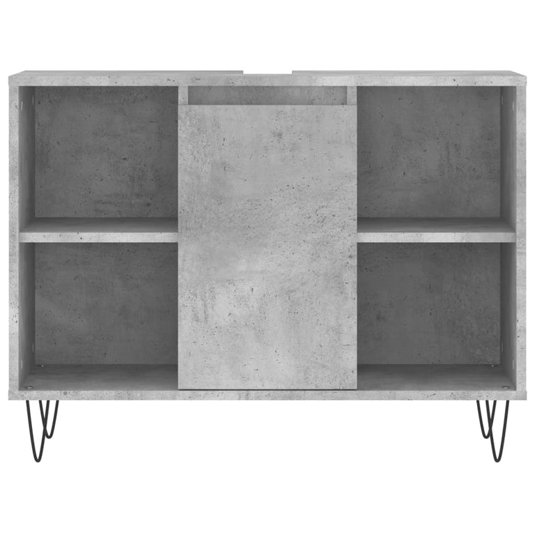 Badkamerkast 80x33x60 cm bewerkt hout betongrijs MeubelReus
