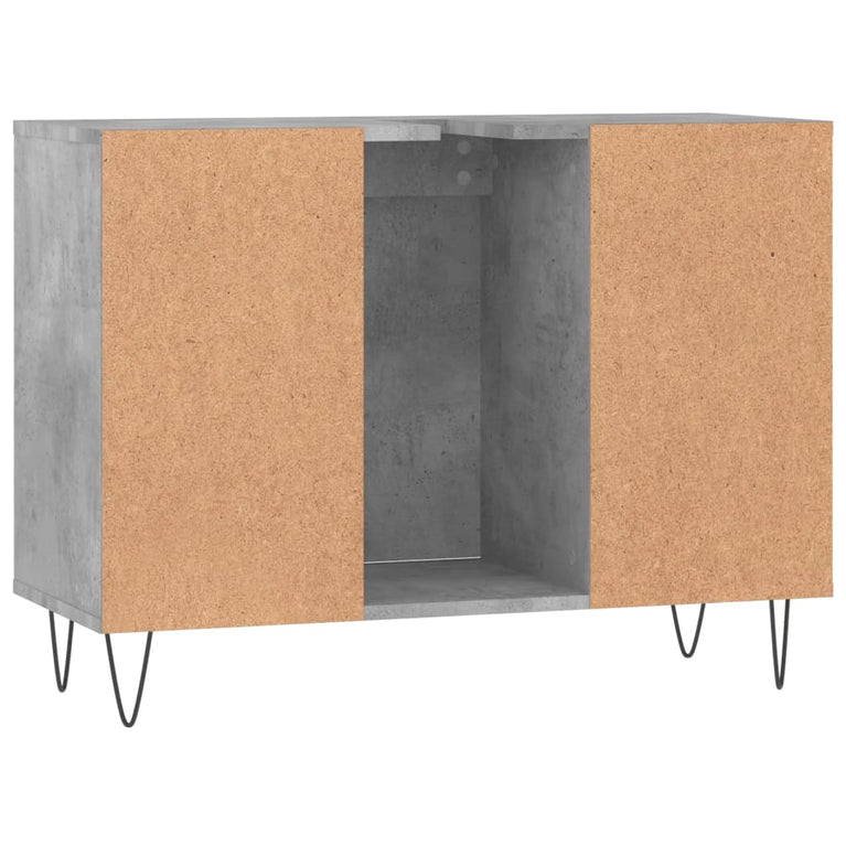Badkamerkast 80x33x60 cm bewerkt hout betongrijs MeubelReus