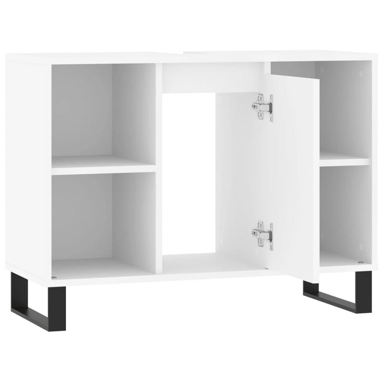Badkamerkast 80x33x60 cm bewerkt hout wit MeubelReus