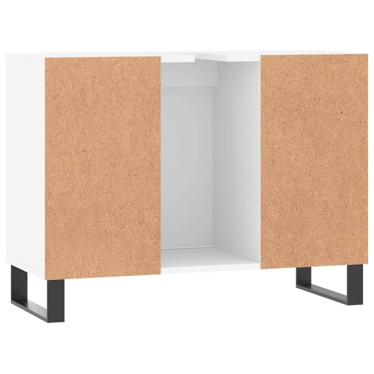 Badkamerkast 80x33x60 cm bewerkt hout wit MeubelReus