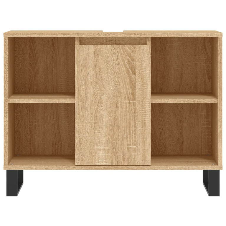 Badkamerkast 80x33x60 cm bewerkt hout sonoma eikenkleurig MeubelReus