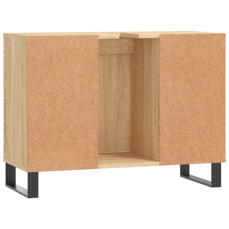 Badkamerkast 80x33x60 cm bewerkt hout sonoma eikenkleurig MeubelReus