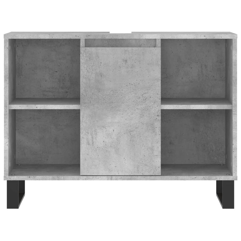 Badkamerkast 80x33x60 cm bewerkt hout betongrijs MeubelReus