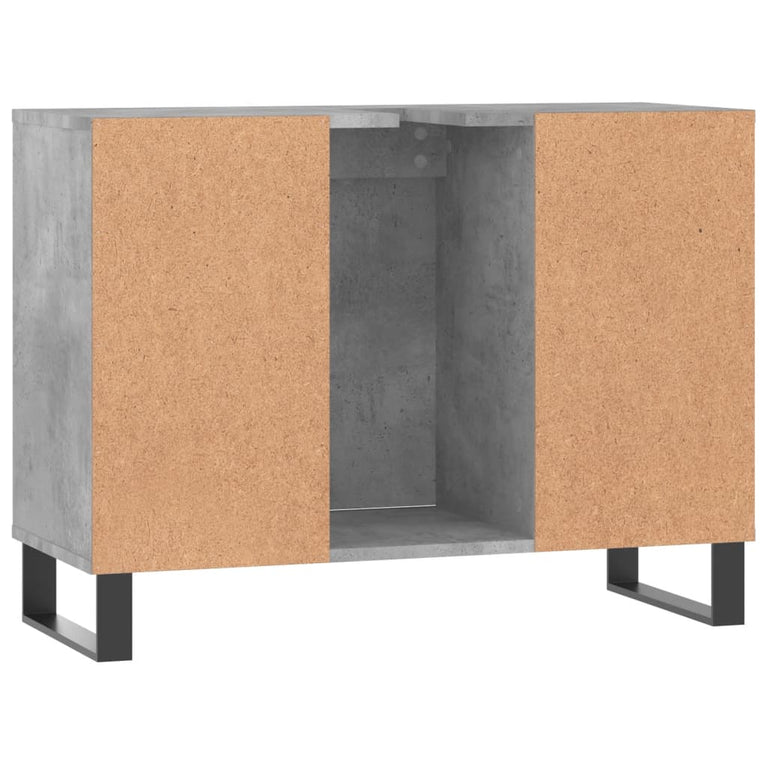 Badkamerkast 80x33x60 cm bewerkt hout betongrijs MeubelReus