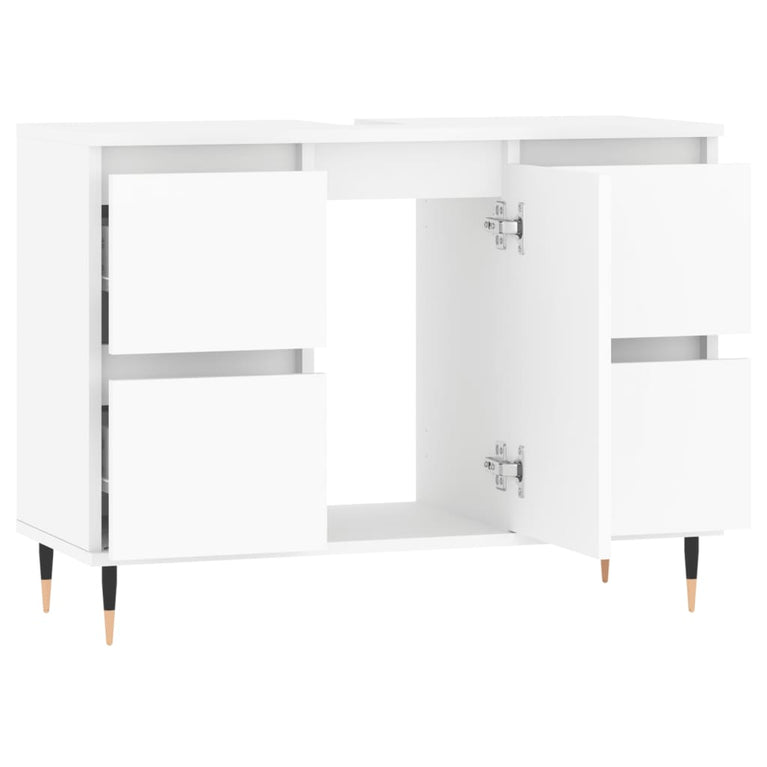 Badkamerkast 80x33x60 cm bewerkt hout wit MeubelReus