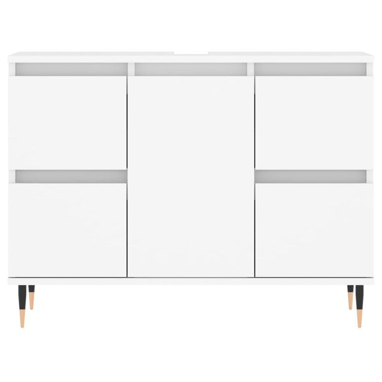 Badkamerkast 80x33x60 cm bewerkt hout wit MeubelReus