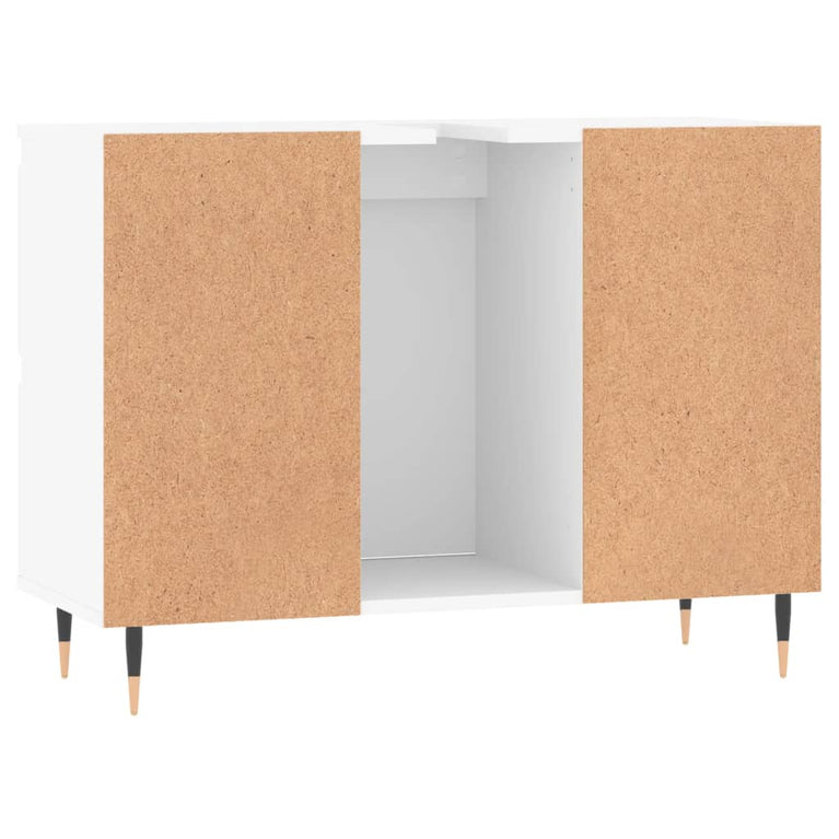 Badkamerkast 80x33x60 cm bewerkt hout wit MeubelReus