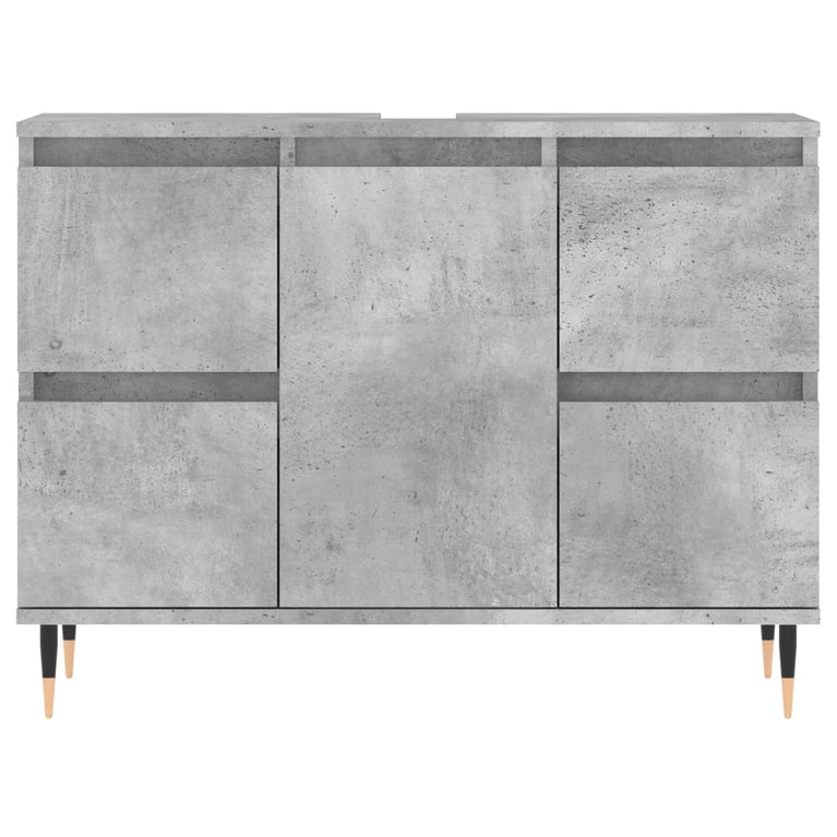 Badkamerkast 80x33x60 cm bewerkt hout betongrijs MeubelReus