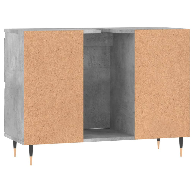 Badkamerkast 80x33x60 cm bewerkt hout betongrijs MeubelReus