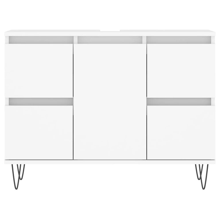 Badkamerkast 80x33x60 cm bewerkt hout wit