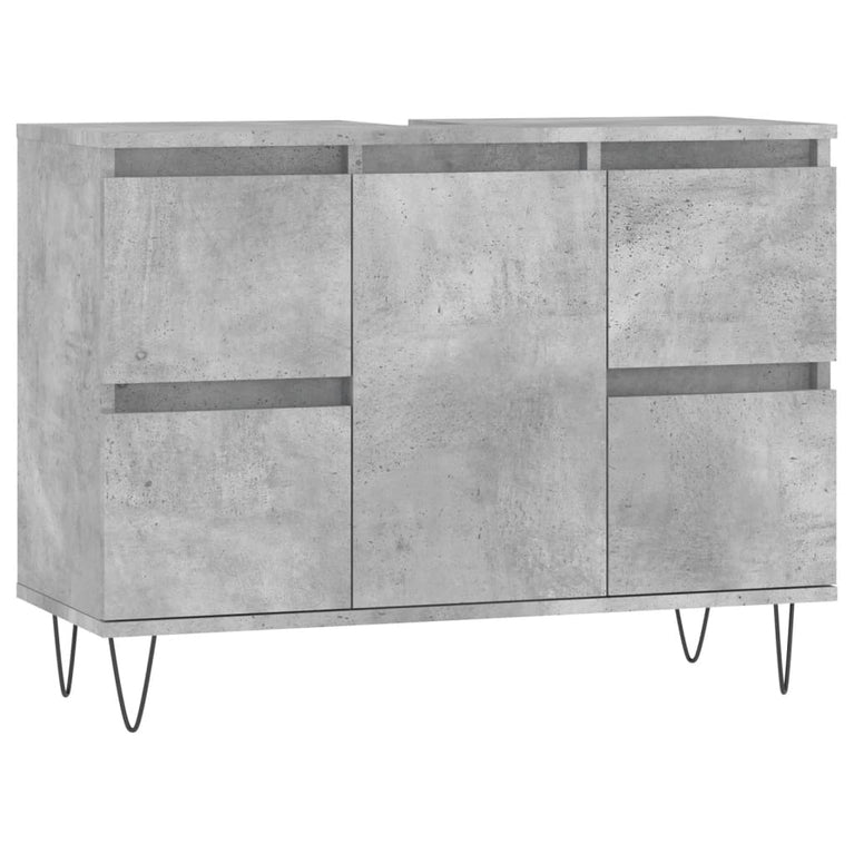 Badkamerkast 80x33x60 cm bewerkt hout betongrijs MeubelReus