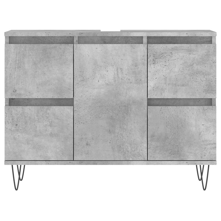 Badkamerkast 80x33x60 cm bewerkt hout betongrijs MeubelReus