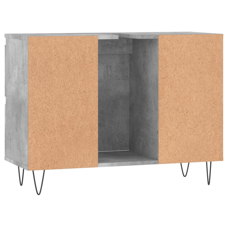Badkamerkast 80x33x60 cm bewerkt hout betongrijs MeubelReus