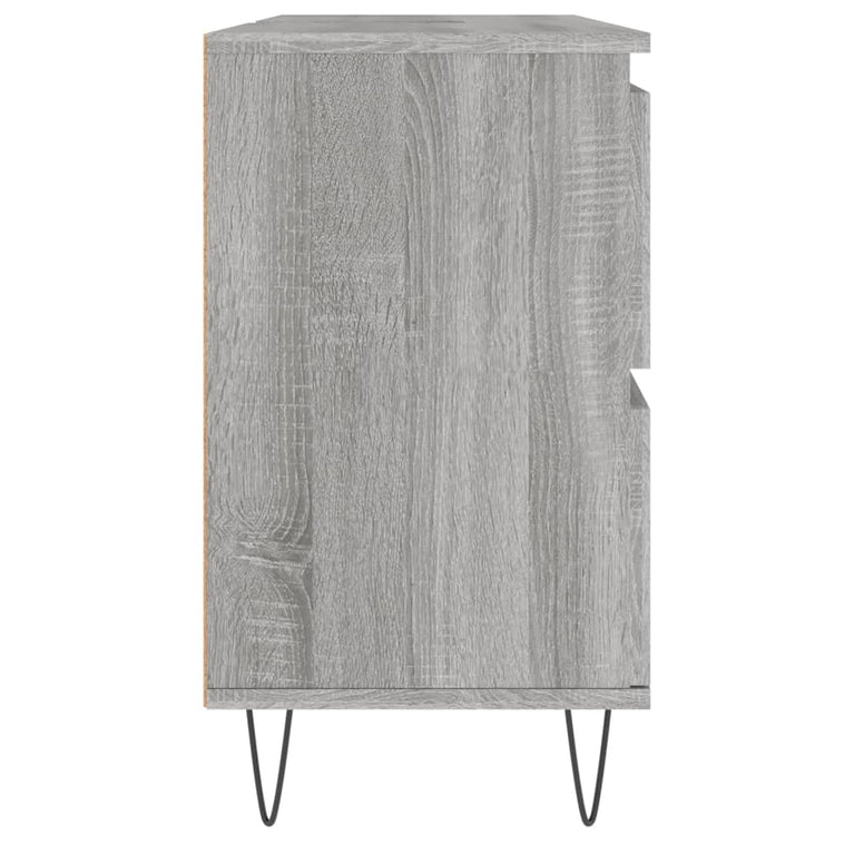 Badkamerkast 80x33x60 cm bewerkt hout grijs sonoma eikenkleurig MeubelReus