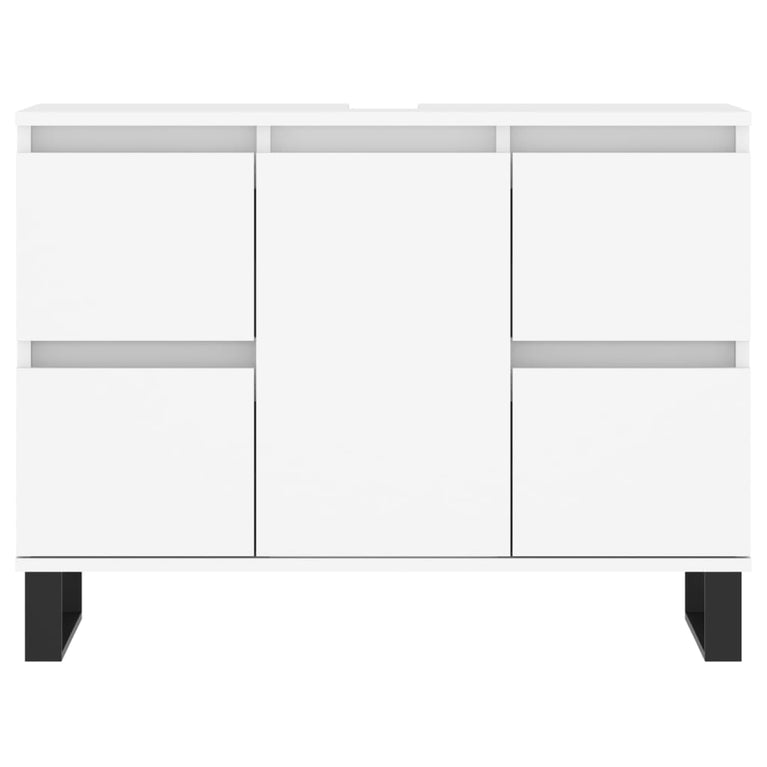 Badkamerkast 80x33x60 cm bewerkt hout wit