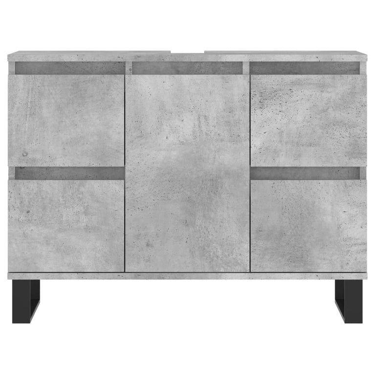 Badkamerkast 80x33x60 cm bewerkt hout betongrijs MeubelReus