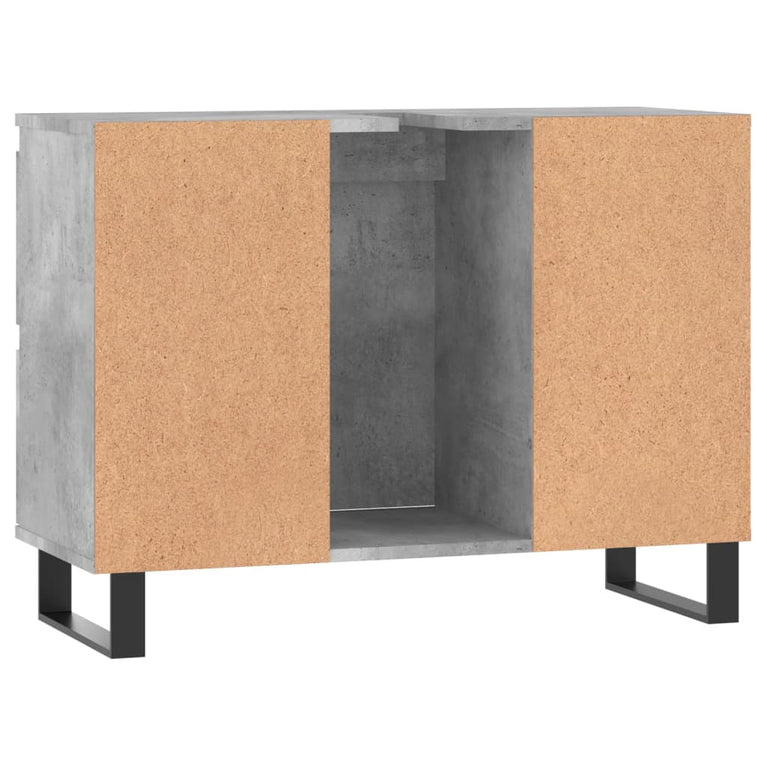 Badkamerkast 80x33x60 cm bewerkt hout betongrijs MeubelReus