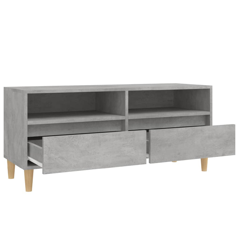Tv-meubel 100x34,5x44,5 cm bewerkt hout betongrijs MeubelReus