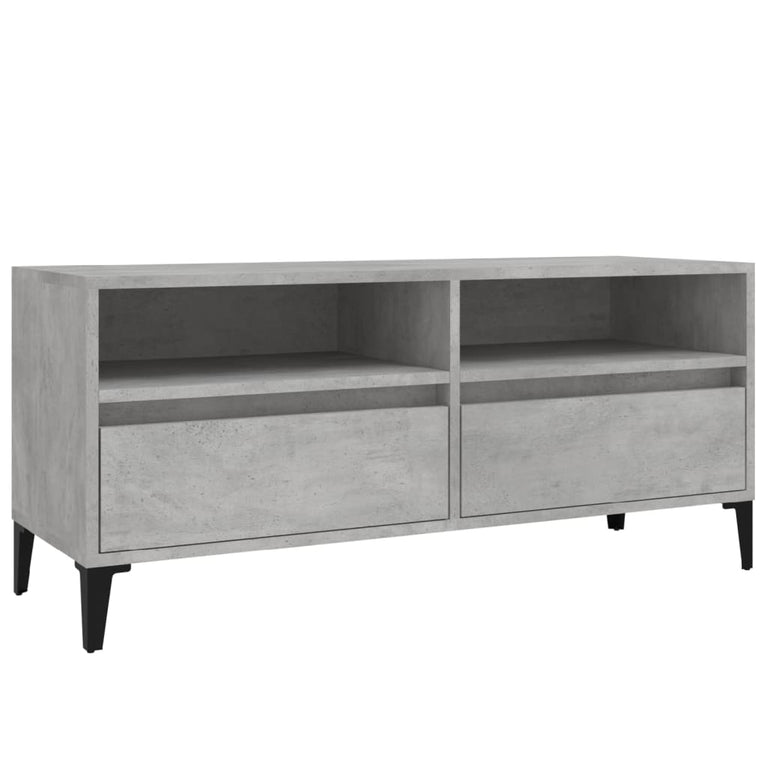 Tv-meubel 100x34,5x44,5 cm bewerkt hout betongrijs MeubelReus