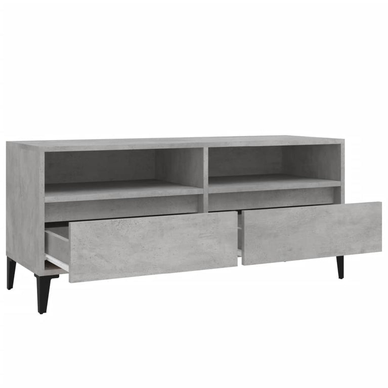 Tv-meubel 100x34,5x44,5 cm bewerkt hout betongrijs MeubelReus