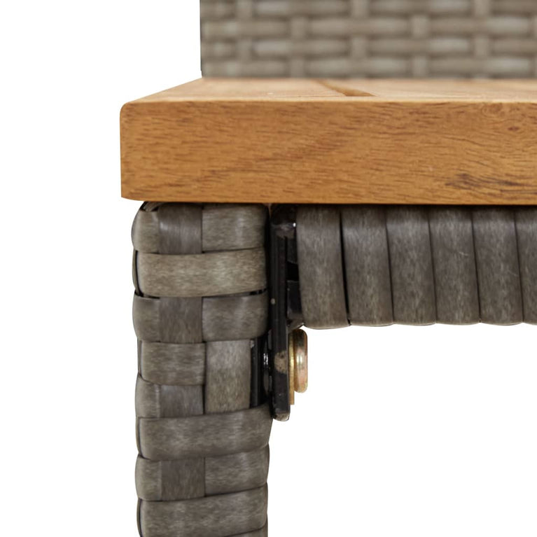 3-delige Tuinbarset poly rattan en massief acaciahout grijs MeubelReus