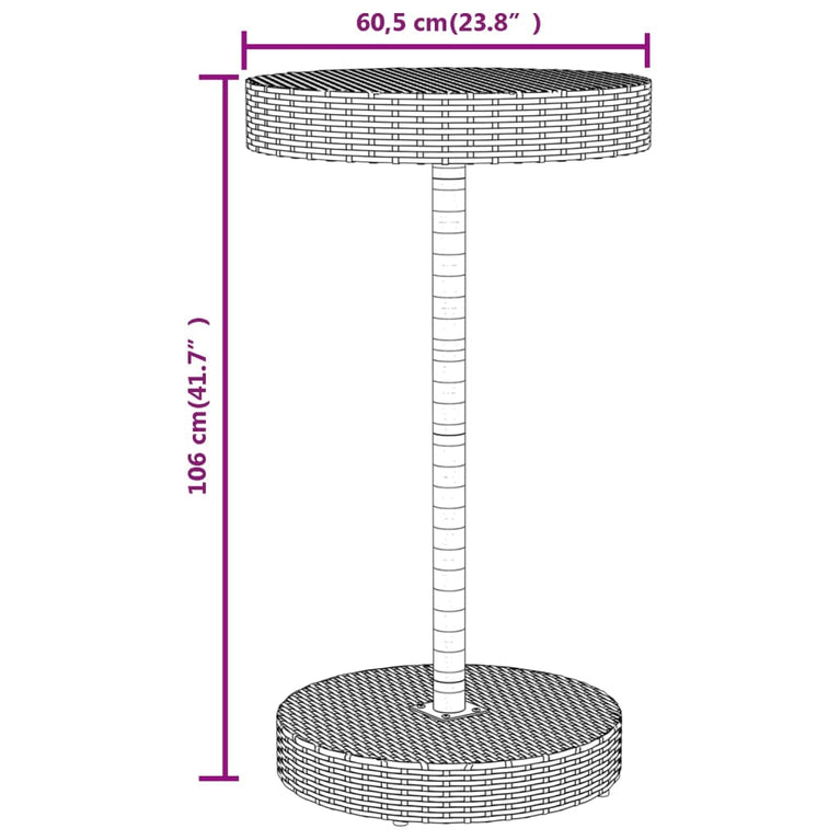 3-delige Tuinbarset poly rattan en massief acaciahout grijs MeubelReus