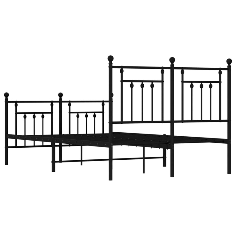 Bedframe met hoofd- en voeteneinde metaal zwart 120x190 cm MeubelReus