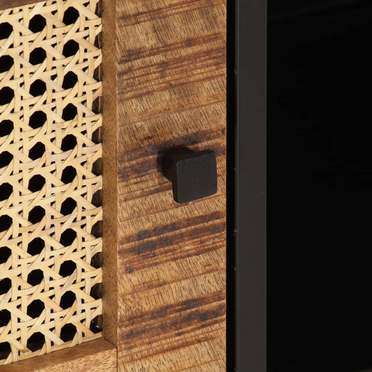 Tv-meubel 110x30x40 cm massief ruw mangohout en ijzer MeubelReus