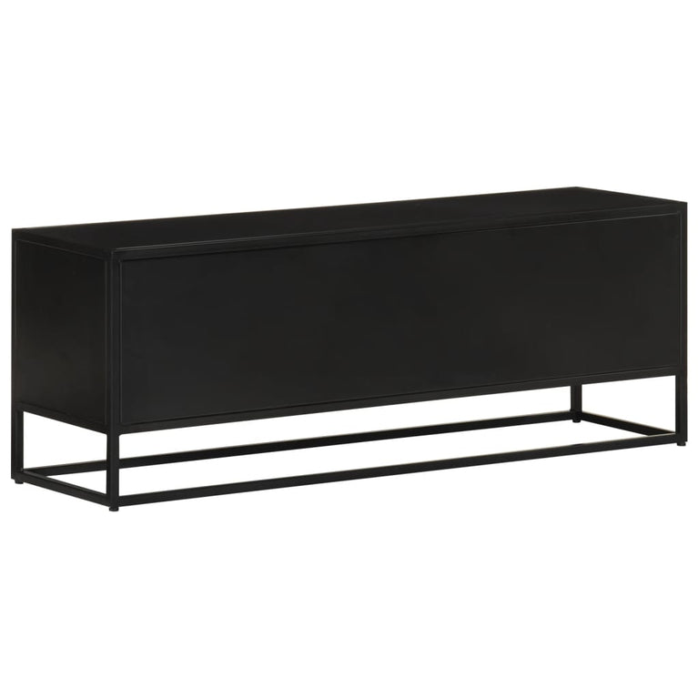 Tv-meubel 110x30x40 cm massief ruw mangohout en ijzer MeubelReus