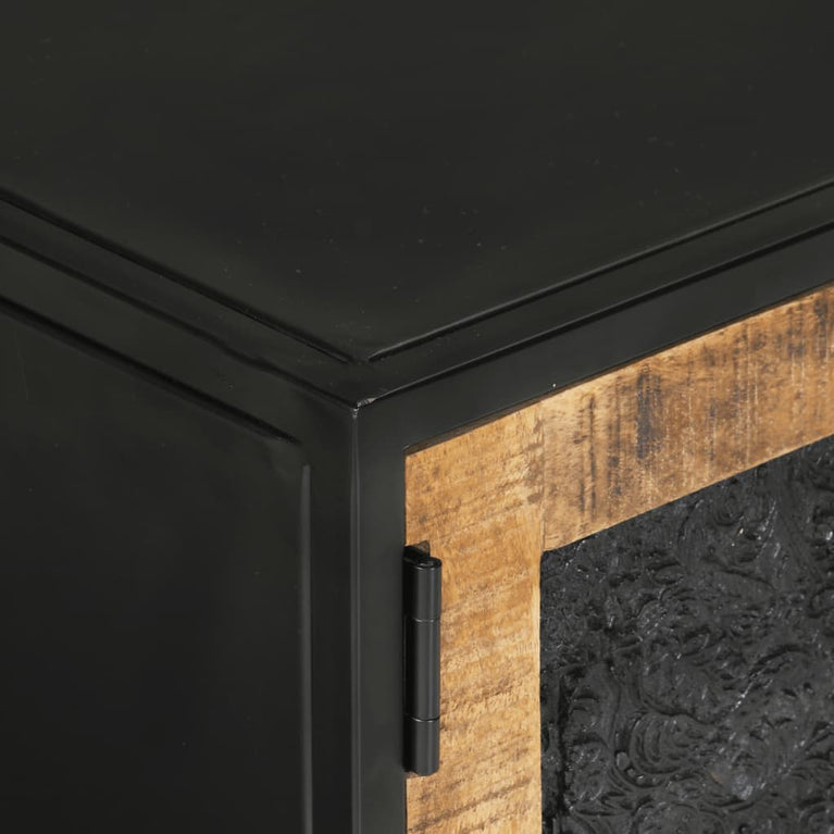 Tv-meubel 110x30x40 cm massief ruw mangohout en ijzer MeubelReus