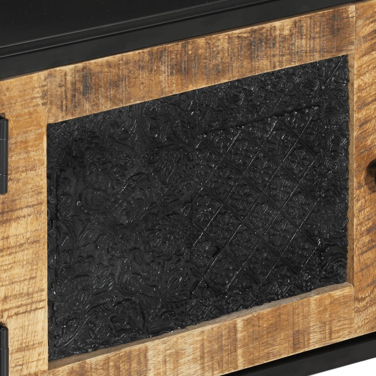 Tv-meubel 110x30x40 cm massief ruw mangohout en ijzer MeubelReus