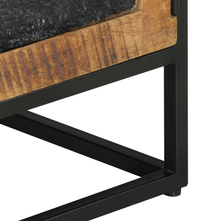 Tv-meubel 110x30x40 cm massief ruw mangohout en ijzer MeubelReus