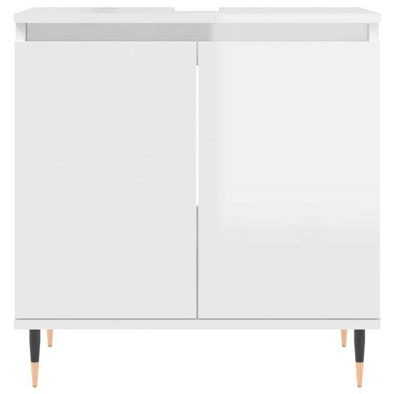 3-delige Badkamerkastenset bewerkt hout hoogglans wit MeubelReus