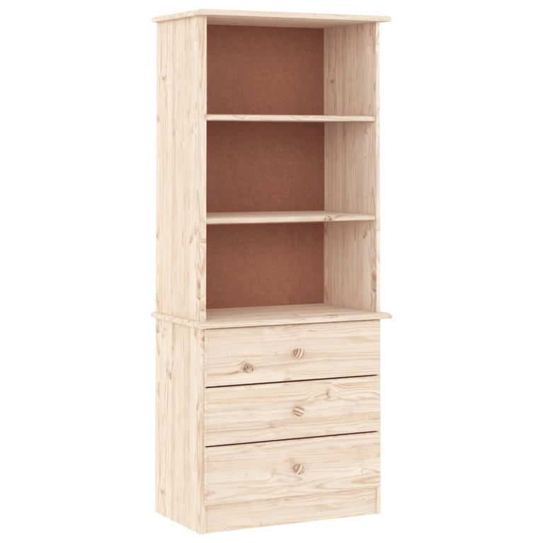Boekenkast met lades ALTA 60x35x142 cm massief grenenhout MeubelReus