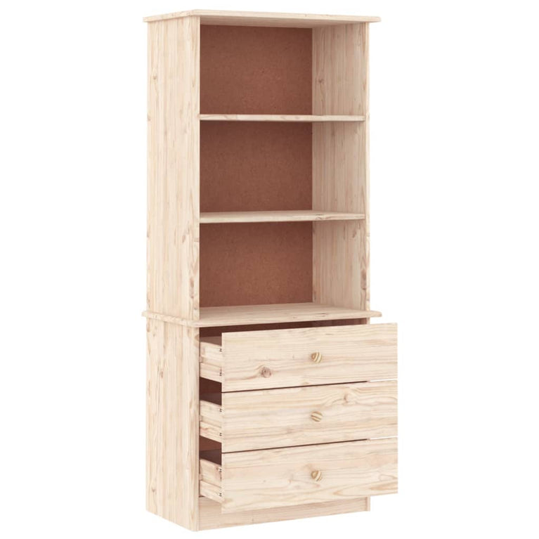 Boekenkast met lades ALTA 60x35x142 cm massief grenenhout MeubelReus