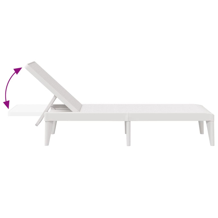 Ligbed 186x60x29 cm polypropeen wit