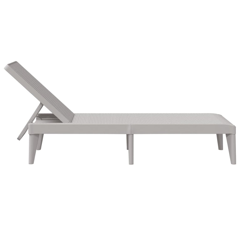 Ligbed 186x60x29 cm polypropeen grijs