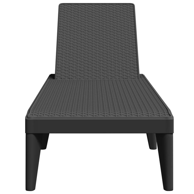 Ligbed 186x60x29 cm polypropeen antracietkleurig
