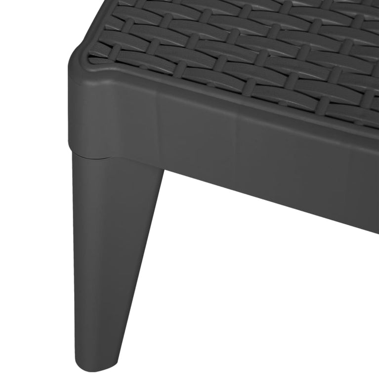 Ligbed 186x60x29 cm polypropeen antracietkleurig