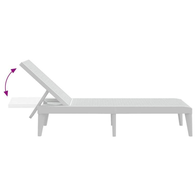 Ligbed 186x60x29 cm polypropeen wit