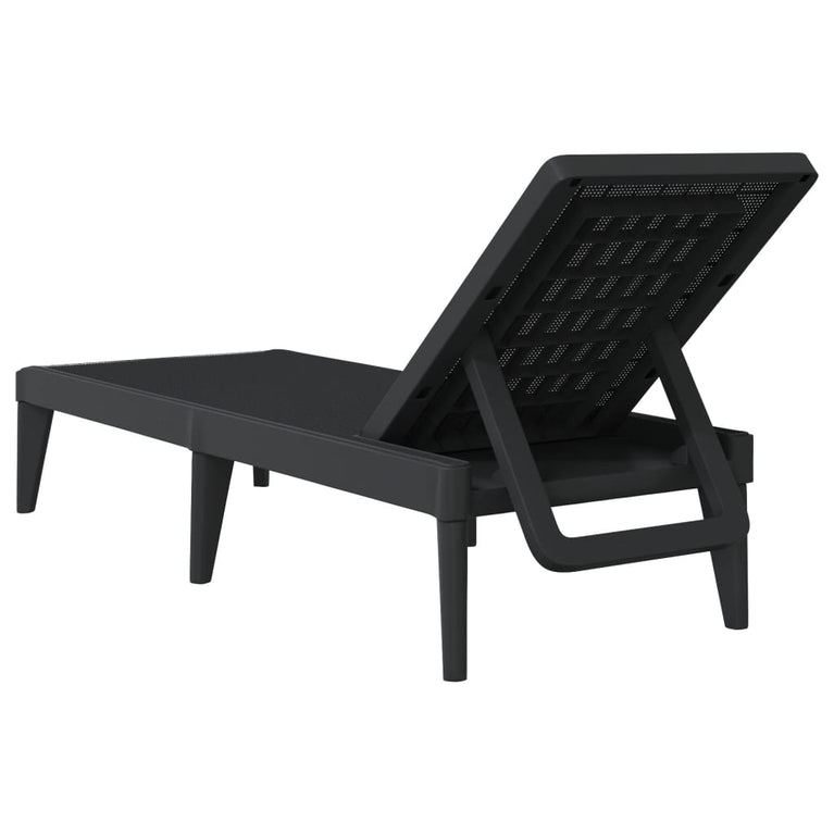 Ligbed 186x60x29 cm polypropeen antracietkleurig