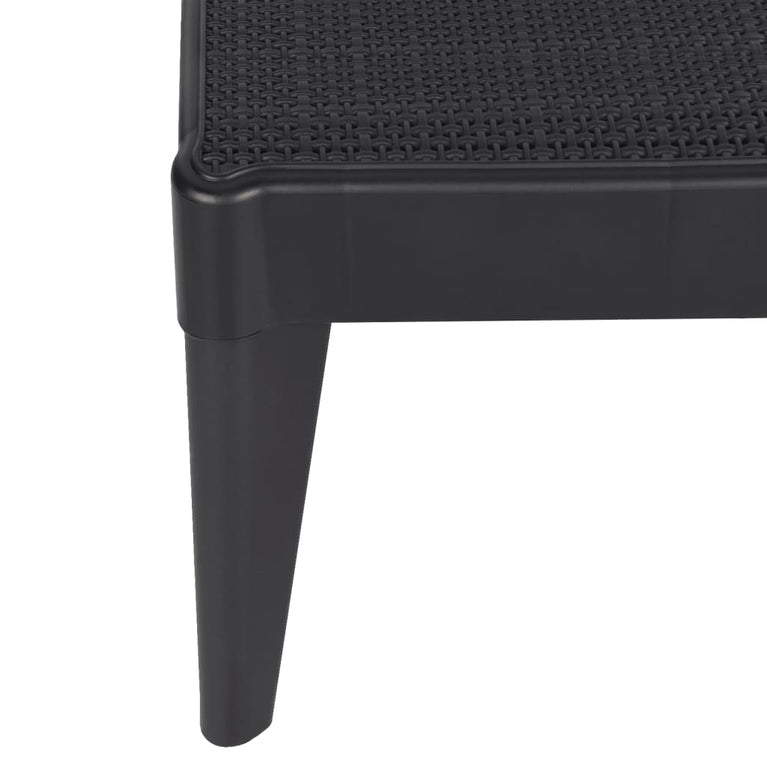 Ligbed 186x60x29 cm polypropeen antracietkleurig