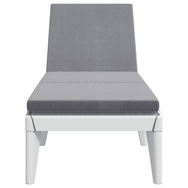 Ligbed met kussen 186x60x29 cm polypropeen wit