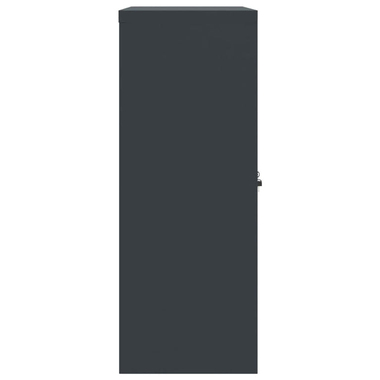 Archiefkast 90x40x105 cm staal antracietkleurig en wit MeubelReus