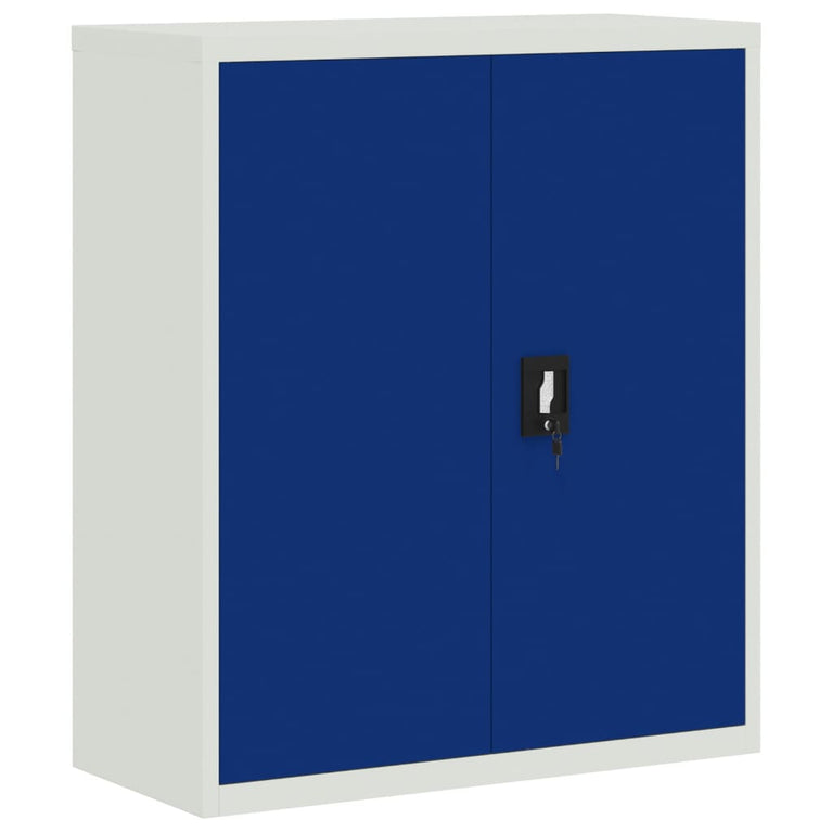 Archiefkast 90x40x105 cm staal lichtgrijs en blauw