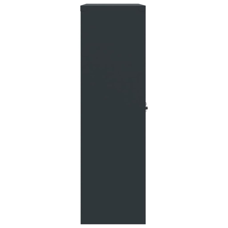 Archiefkast 90x40x140 cm staal antracietkleurig en rood MeubelReus